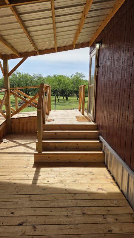 Custom outdoor living deck in Texas