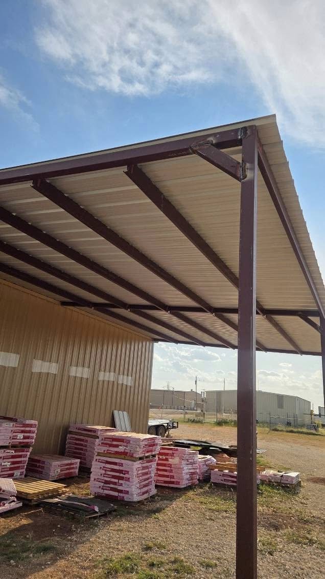Steel-framed metal building in West Texas